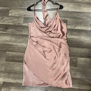 Selfie leslie blush satin dress